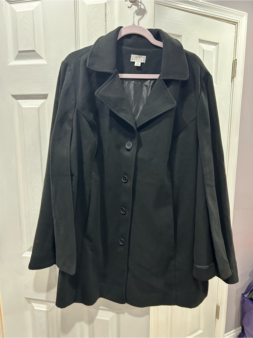 Joan Rivers Black Single-Breasted cape coat